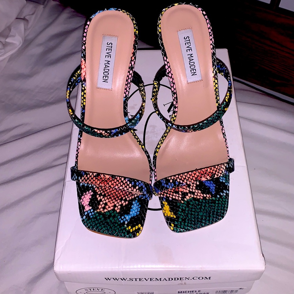 Steve Madden Multi-color faux snake skin heels